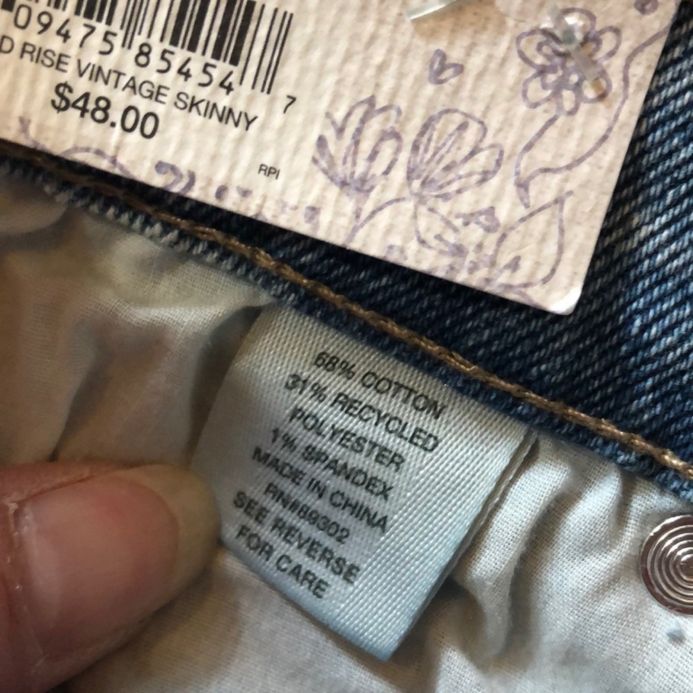 1 LEFT! 💕 NWT MUDD MID-RISE SKINNY JEANS Size 15 - Picture 7 of 8